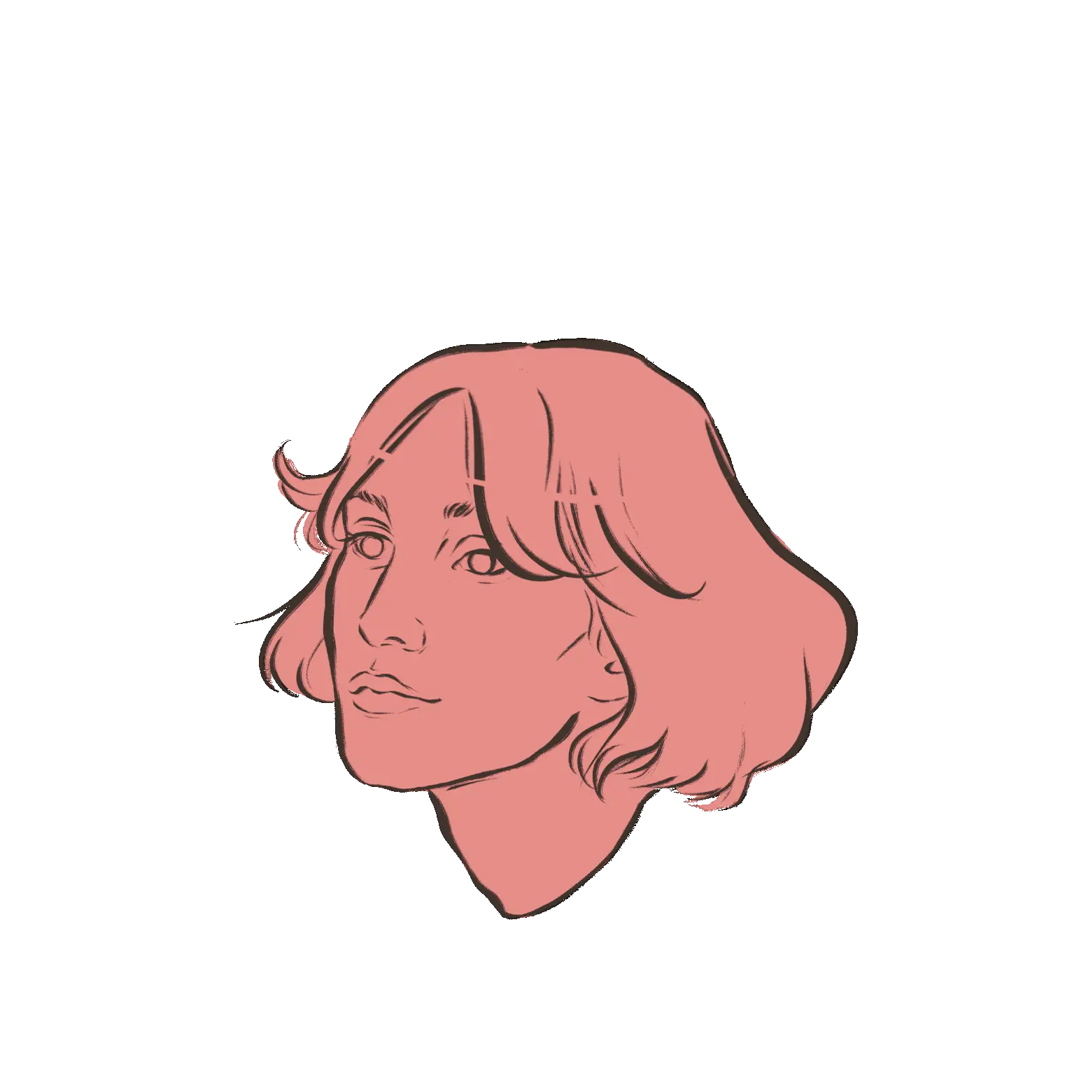 animated head of a woman which opens and shows variety of flowers hidden inside